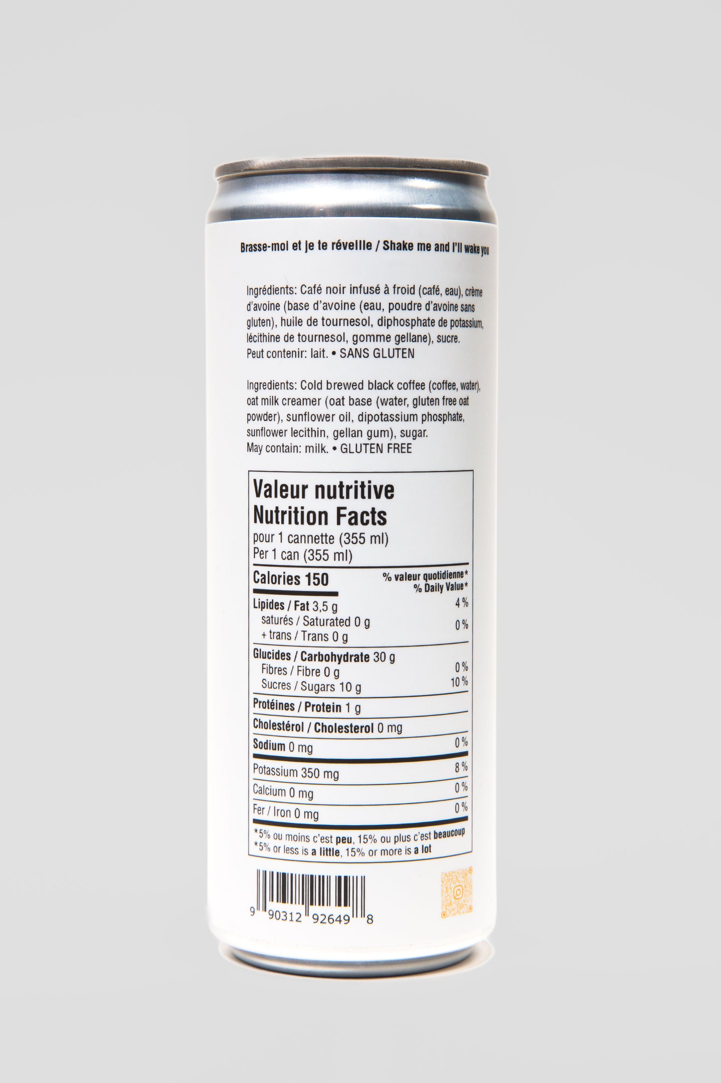 Ready-to-drink vanilla oat milk coffee latte (12-pack)